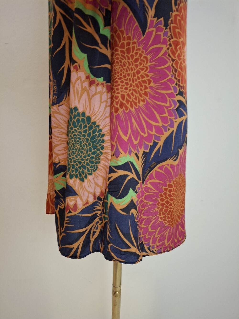 Farm Rio Anthropologie Vintage Garden Floral Balloon Sleeve Satin  Blouse - Picture 8 of 16